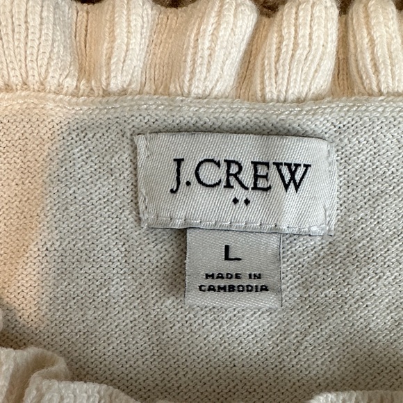 J. Crew Women’s Navy and White Striped Long Sleeve Tee - Picture 2 of 2